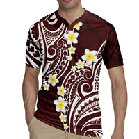 Plumeria With Oxblood Polynesian Tattoo Pattern Rugby Jersey