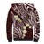 Plumeria With Oxblood Polynesian Tattoo Pattern Sherpa Hoodie