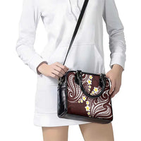 Plumeria With Oxblood Polynesian Tattoo Pattern Shoulder Handbag