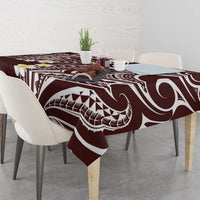 Plumeria With Oxblood Polynesian Tattoo Pattern Tablecloth LT05 - Polynesian Pride