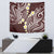 Plumeria With Oxblood Polynesian Tattoo Pattern Tapestry