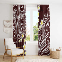Plumeria With Oxblood Polynesian Tattoo Pattern Window Curtain LT05 - Polynesian Pride