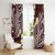 Plumeria With Oxblood Polynesian Tattoo Pattern Window Curtain