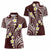 Plumeria With Oxblood Polynesian Tattoo Pattern Women Polo Shirt