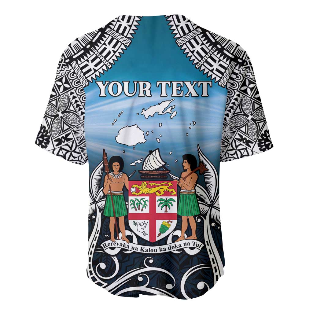 Personalised Happy 50th Fiji Day Baseball Jersey Forever Fiji With Tapa Tribal Pattern