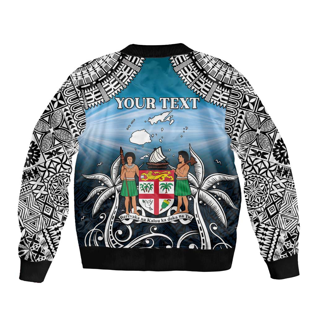 Personalised Happy 50th Fiji Day Bomber Jacket Forever Fiji With Tapa Tribal Pattern