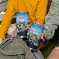 Personalised Happy 54th Fiji Day Tumbler Cup Forever Fiji With Tapa Tribal Pattern LT05 - Polynesian Pride