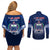 Samoa Rugby Couples Matching Off Shoulder Short Dress and Long Sleeve Button Shirts World Cup 2023 Coat Of Arms With Polynesian Pattern LT05 - Polynesian Pride