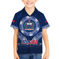 Samoa Rugby Kid Hawaiian Shirt World Cup 2023 Coat Of Arms With Polynesian Pattern LT05 - Polynesian Pride