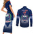 Custom Samoa Rugby Couples Matching Short Sleeve Bodycon Dress and Long Sleeve Button Shirts World Cup 2023 Coat Of Arms With Polynesian Pattern LT05 - Polynesian Pride