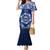 Custom Samoa Rugby Family Matching Mermaid Dress and Hawaiian Shirt World Cup 2023 Coat Of Arms With Polynesian Pattern LT05 Mom's Dress Blue - Polynesian Pride