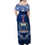 Custom Samoa Rugby Family Matching Off Shoulder Maxi Dress and Hawaiian Shirt World Cup 2023 Coat Of Arms With Polynesian Pattern LT05 - Polynesian Pride