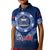 Custom Samoa Rugby Kid Polo Shirt World Cup 2023 Coat Of Arms With Polynesian Pattern LT05 Kid Blue - Polynesian Pride