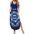 Custom Samoa Rugby Summer Maxi Dress World Cup 2023 Coat Of Arms With Polynesian Pattern LT05 Women Blue - Polynesian Pride