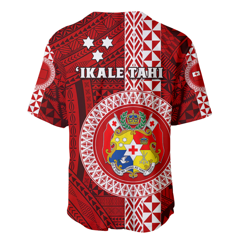 Tonga Rugby Baseball Jersey World Cup 2023 Coat Of Arms Ngatu Pattern LT05 - Polynesian Pride