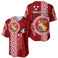 Tonga Rugby Baseball Jersey World Cup 2023 Coat Of Arms Ngatu Pattern LT05 - Polynesian Pride