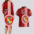 Tonga Rugby Couples Matching Long Sleeve Bodycon Dress and Hawaiian Shirt World Cup 2023 Coat Of Arms Ngatu Pattern LT05 - Polynesian Pride