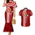 Tonga Rugby Couples Matching Mermaid Dress and Hawaiian Shirt World Cup 2023 Coat Of Arms Ngatu Pattern LT05 Red - Polynesian Pride