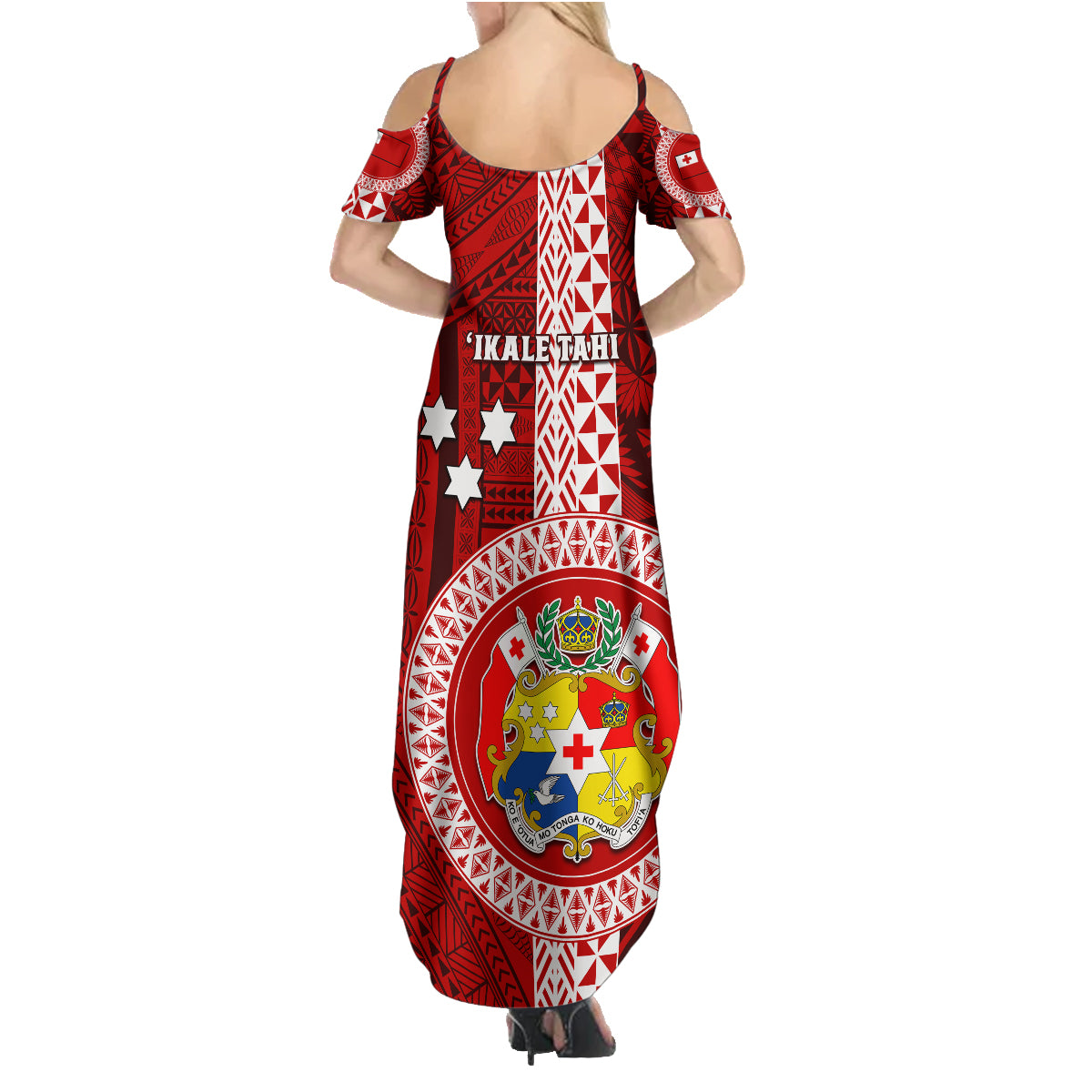 Tonga Rugby Family Matching Summer Maxi Dress and Hawaiian Shirt World Cup 2023 Coat Of Arms Ngatu Pattern LT05 - Polynesian Pride
