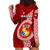 Tonga Rugby Hoodie Dress World Cup 2023 Coat Of Arms Ngatu Pattern LT05 - Polynesian Pride