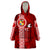 Tonga Rugby Wearable Blanket Hoodie World Cup 2023 Coat Of Arms Ngatu Pattern LT05 One Size Red - Polynesian Pride