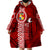 Tonga Rugby Wearable Blanket Hoodie World Cup 2023 Coat Of Arms Ngatu Pattern LT05 - Polynesian Pride