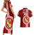 Custom Tonga Rugby Couples Matching Short Sleeve Bodycon Dress and Hawaiian Shirt World Cup 2023 Coat Of Arms Ngatu Pattern LT05 - Polynesian Pride