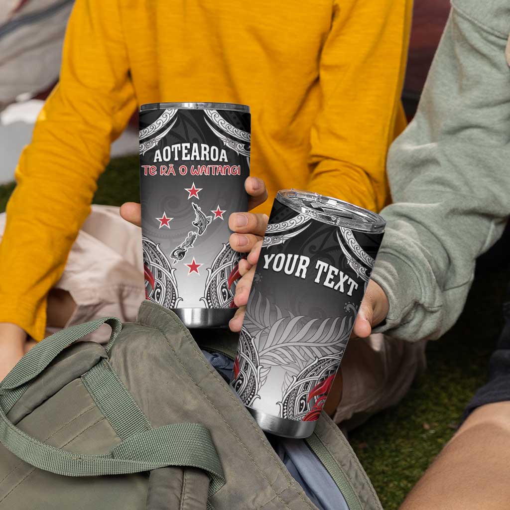 Personalised New Zealand Waitangi Day Tumbler Cup Aotearoa Te Ra O Waitangi Manaia Maori Pattern LT05 - Polynesian Pride