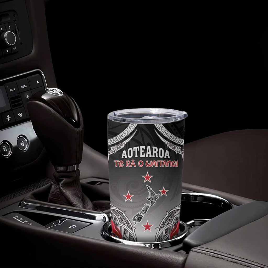 Personalised New Zealand Waitangi Day Tumbler Cup Aotearoa Te Ra O Waitangi Manaia Maori Pattern LT05 - Polynesian Pride