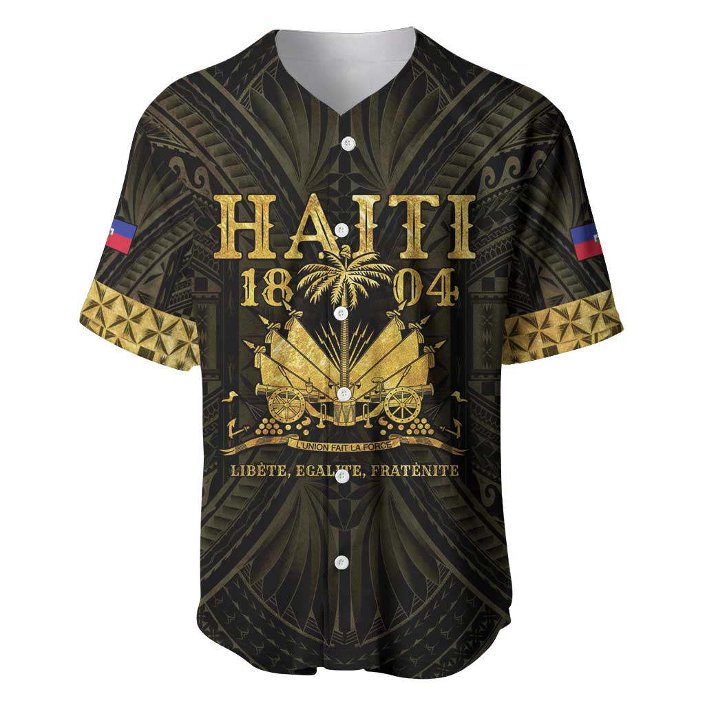 Haiti 1804 Baseball Jersey Polynesian Gold Neg Maron