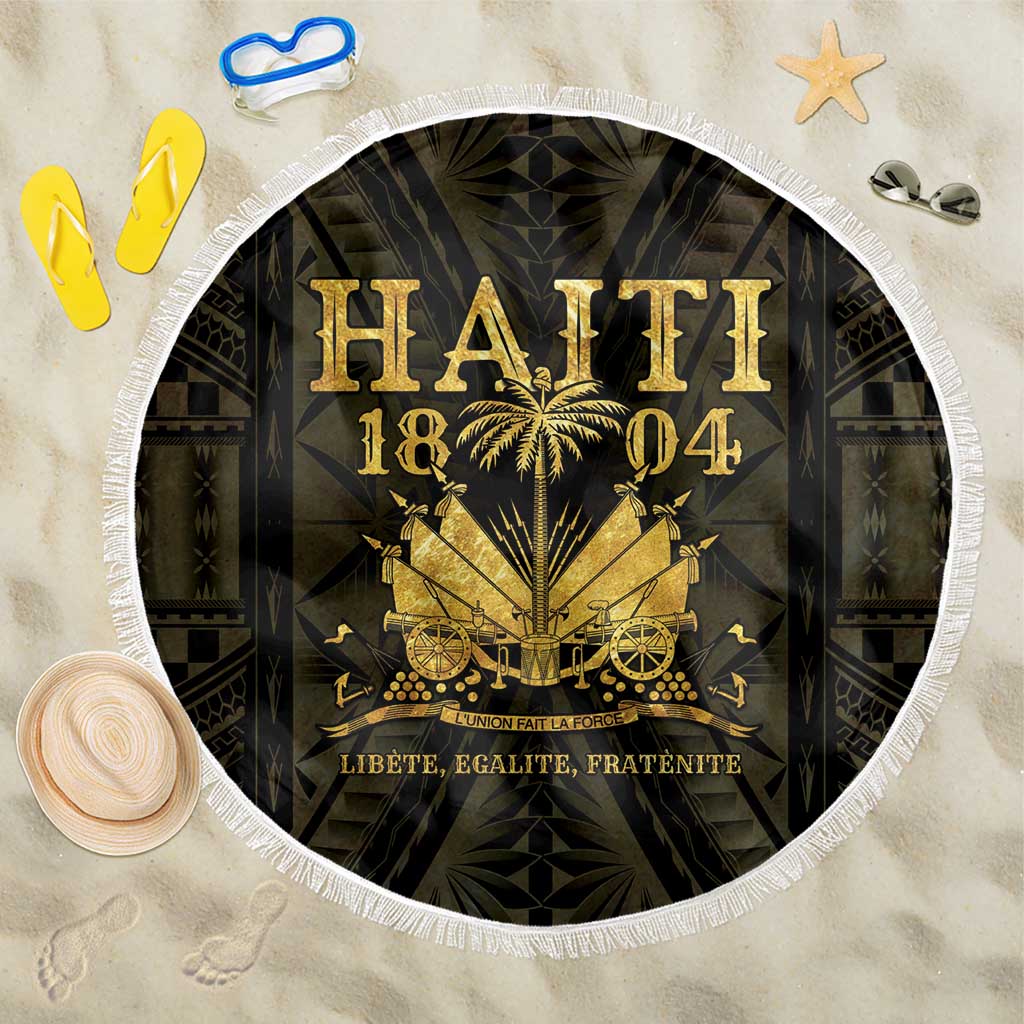 Haiti 1804 Beach Blanket Polynesian Gold Neg Maron LT05 One Size 150cm Gold - Polynesian Pride