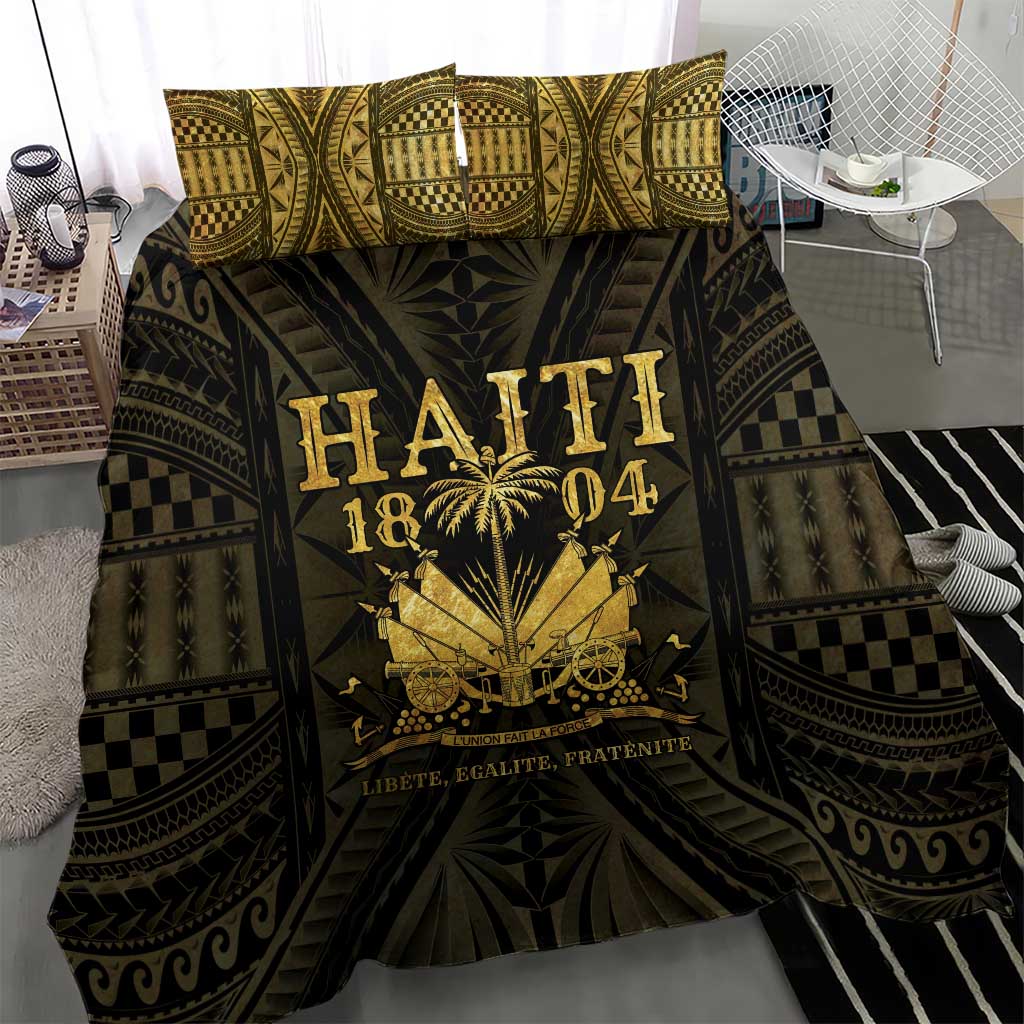 Haiti 1804 Bedding Set Polynesian Gold Neg Maron
