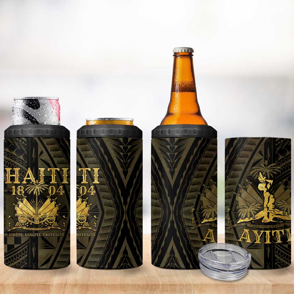 Haiti 1804 4 in 1 Can Cooler Tumbler Polynesian Gold Neg Maron LT05 - Polynesian Pride