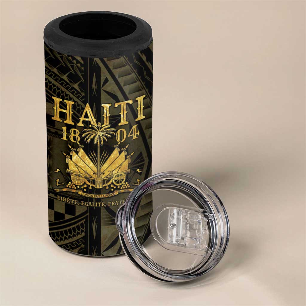 Haiti 1804 4 in 1 Can Cooler Tumbler Polynesian Gold Neg Maron LT05 - Polynesian Pride