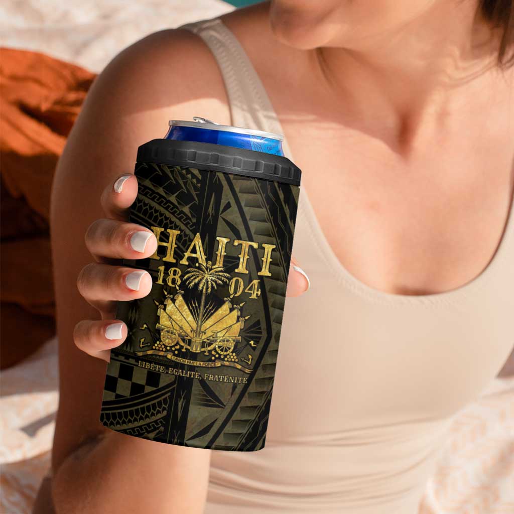 Haiti 1804 4 in 1 Can Cooler Tumbler Polynesian Gold Neg Maron LT05 - Polynesian Pride