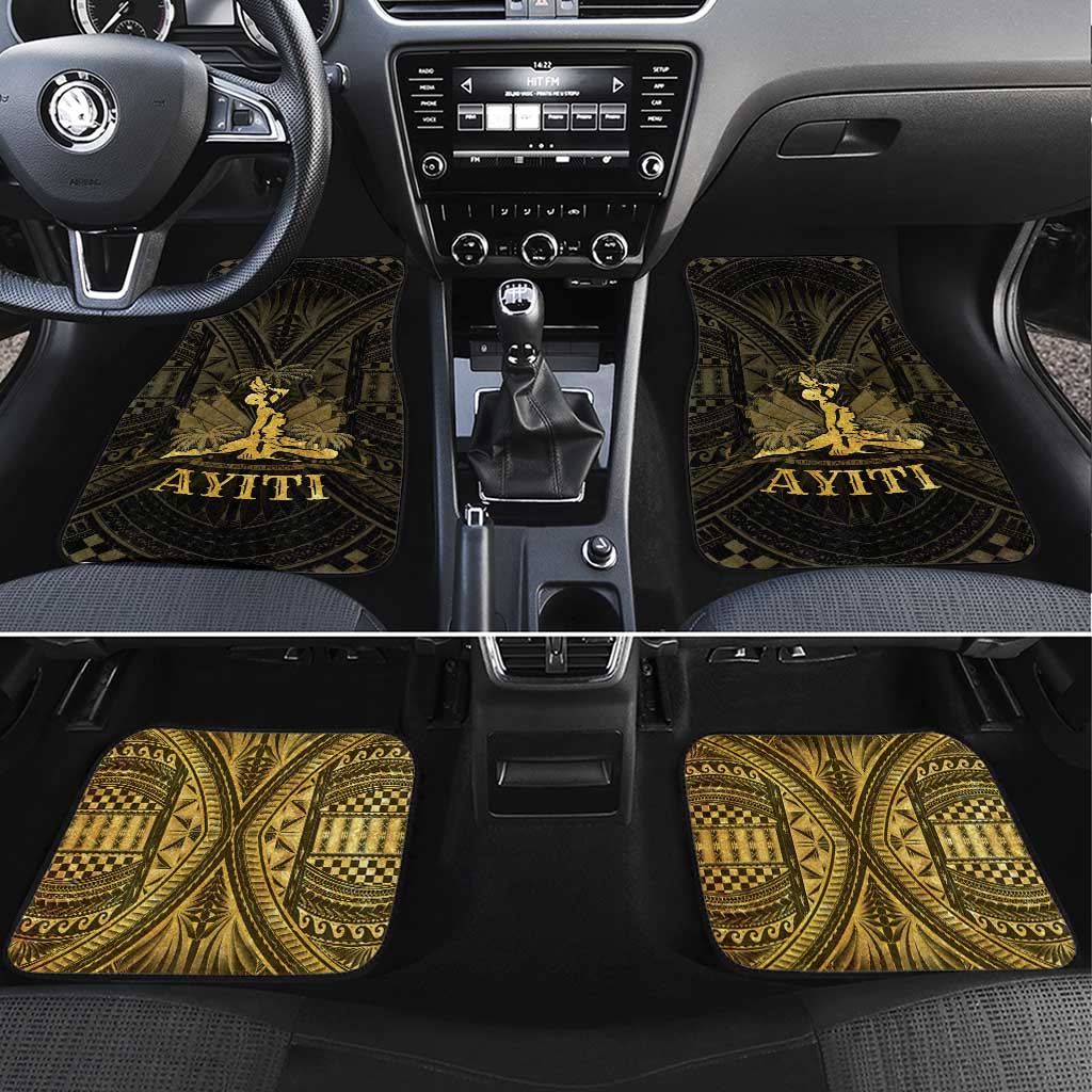 Haiti 1804 Car Mats Polynesian Gold Neg Maron LT05 Set 4pcs Gold - Polynesian Pride