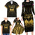 Haiti 1804 Family Matching Long Sleeve Bodycon Dress and Hawaiian Shirt Polynesian Gold Neg Maron