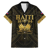 Haiti 1804 Family Matching Mermaid Dress and Hawaiian Shirt Polynesian Gold Neg Maron