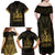 Haiti 1804 Family Matching Off Shoulder Maxi Dress and Hawaiian Shirt Polynesian Gold Neg Maron