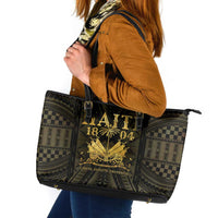 Haiti 1804 Leather Tote Bag Polynesian Gold Neg Maron LT05 Gold - Polynesian Pride