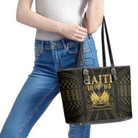 Haiti 1804 Leather Tote Bag Polynesian Gold Neg Maron LT05 - Polynesian Pride