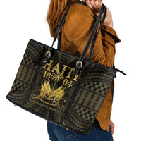 Haiti 1804 Leather Tote Bag Polynesian Gold Neg Maron LT05 - Polynesian Pride