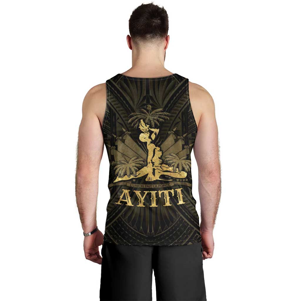 Haiti 1804 Men Tank Top Polynesian Gold Neg Maron LT05 - Polynesian Pride