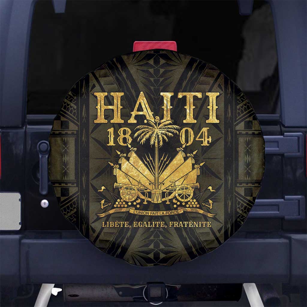 Haiti 1804 Spare Tire Cover Polynesian Gold Neg Maron LT05 - Polynesian Pride