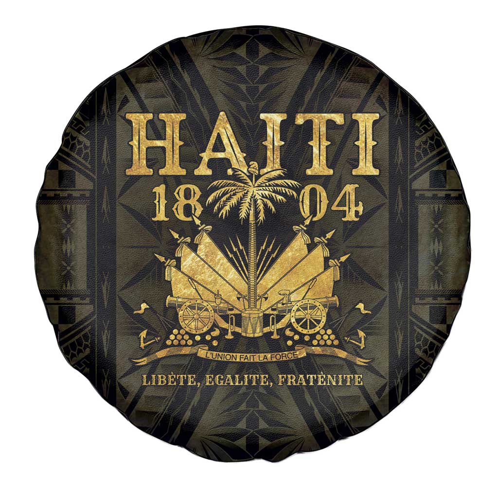Haiti 1804 Spare Tire Cover Polynesian Gold Neg Maron LT05 - Polynesian Pride