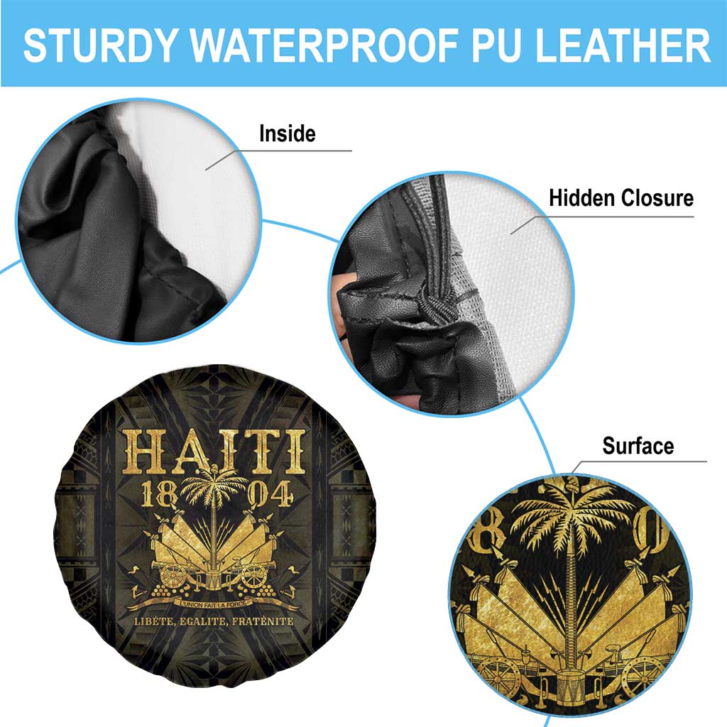Haiti 1804 Spare Tire Cover Polynesian Gold Neg Maron LT05 - Polynesian Pride
