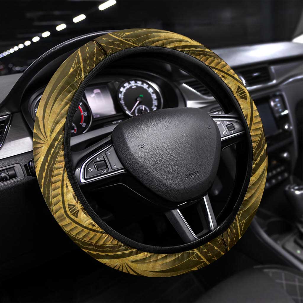 Haiti 1804 Steering Wheel Cover Polynesian Gold Neg Maron LT05 Universal Fit Gold - Polynesian Pride