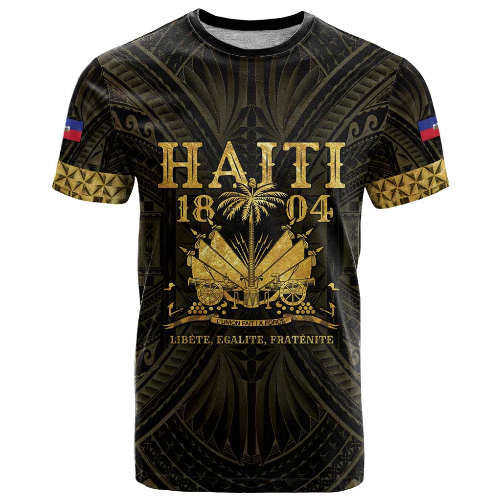 Haiti 1804 T Shirt Polynesian Gold Neg Maron LT05 Gold - Polynesian Pride