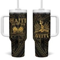 Haiti 1804 Tumbler With Handle Polynesian Gold Neg Maron LT05 One Size: 40 oz Gold - Polynesian Pride