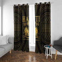 Haiti 1804 Window Curtain Polynesian Gold Neg Maron LT05 With Grommets Gold - Polynesian Pride
